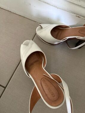 Corso Como White Peep-Toe Slingback Heels